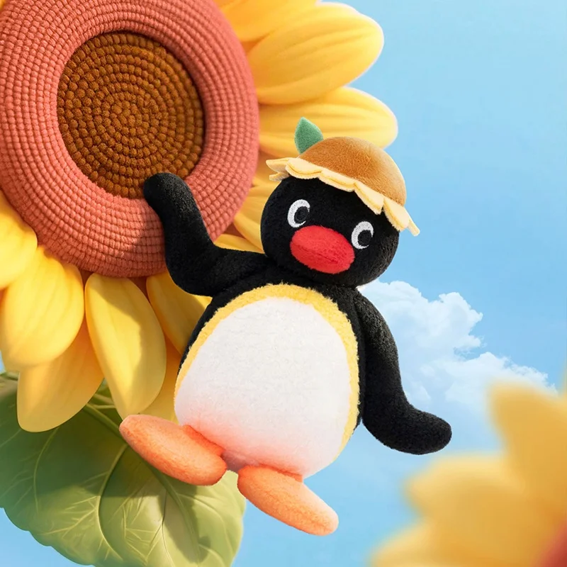 Echte Pinguin Pingu Blume Sprache Serie Plüsch Anhänger Niedlichen Schlüsselbund Pinguin Windspiel Blume Plüsch Puppe Anhänger Spielzeug Mädchen