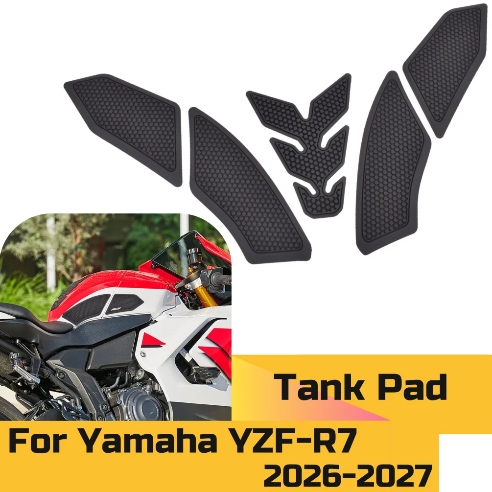 R7 Tank Pad Stickers Gas Protector For Yamaha YZF-R7 2026 2027 YZFR7 YZF-R7 Kit Knee Traction Decals Motorcycle Accessories