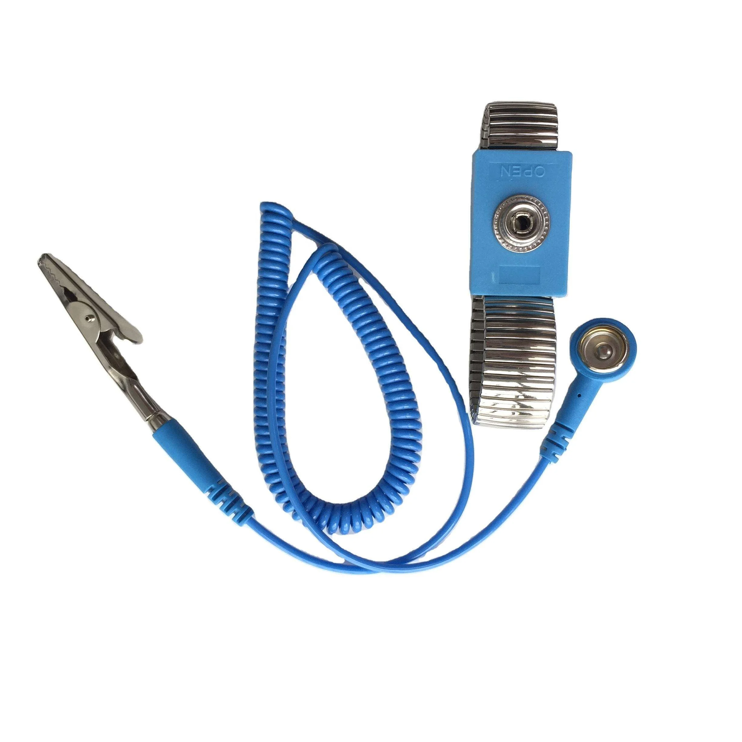 Cinturino da polso antistatico staccabile per lavoratori Eliminazione antistatica Elastico ESD per applicazioni industriali in camere bianche