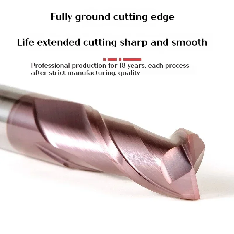 HRC60 milling cutter carbide 2 Flutes 4 Flutes 1,2,3,4,5,6,7,8,9,10,11,12,14,16,18,20mm Handle Milling Metal Cutter CNC CUTTER