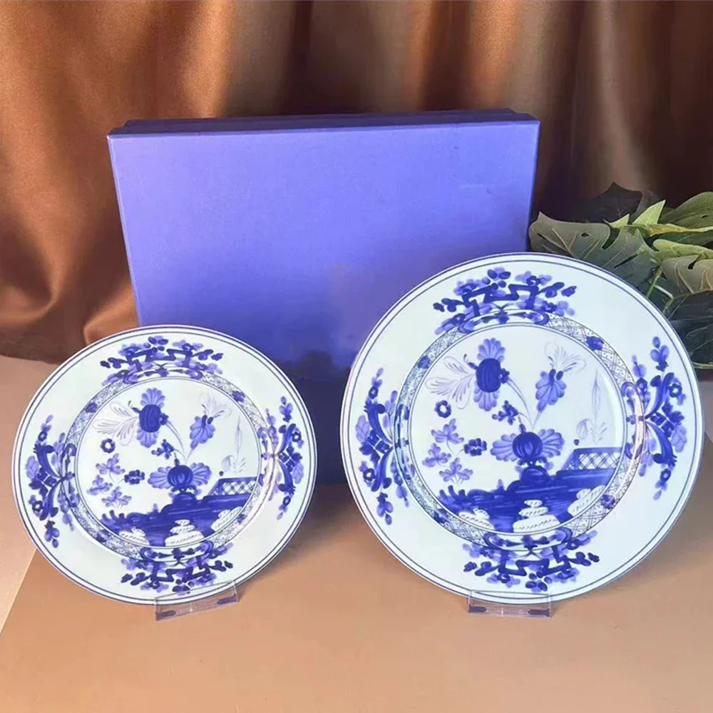 ceramic-steak-plate-coffee-cup-plate-gift-box-8-inch-10-inch-plate-blue-pink-yellow-double-cup-plate-housewarming-gift-box
