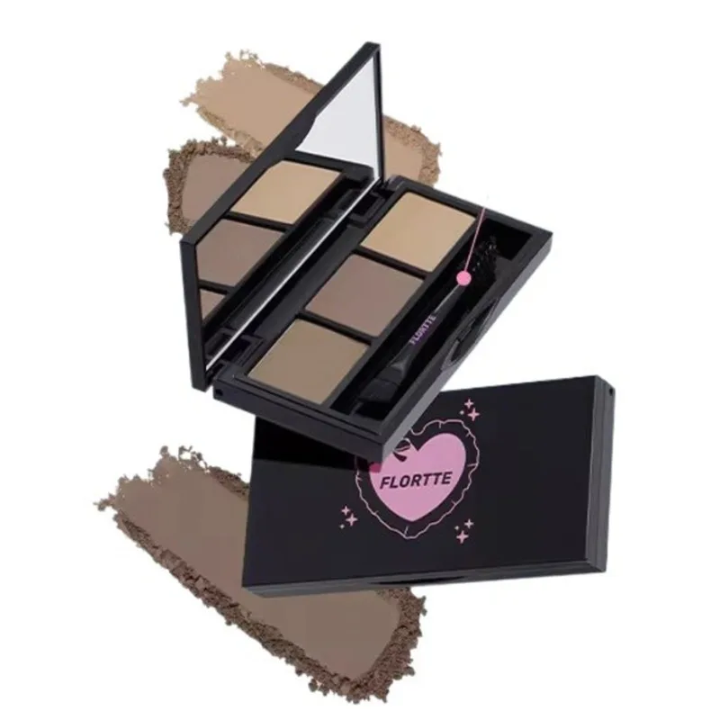FLORTTE Eyebrow Powder Palette Natural Long-Lasting Waterproof Brow Powder Palette Matte Finish Eyebrow Enhancers