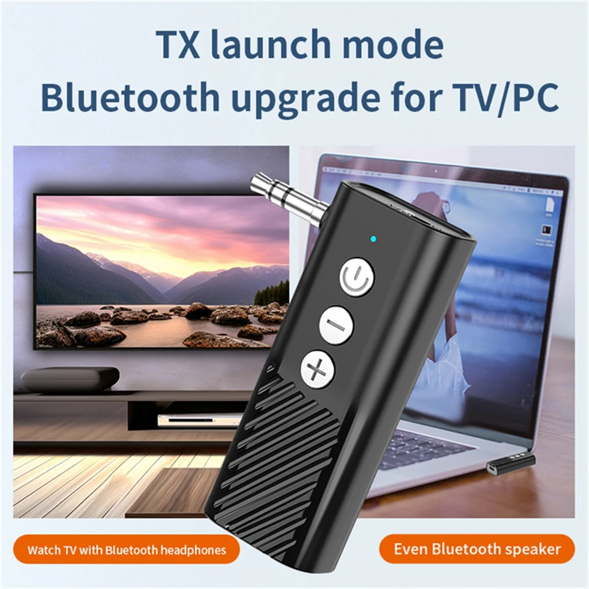 

T36C беспроводной Bluetooth 5.3 передатчик приемник USB-адаптер аудиоприемник Bluetooth автомобильное зарядное устройство Aux для ТВ-динамиков