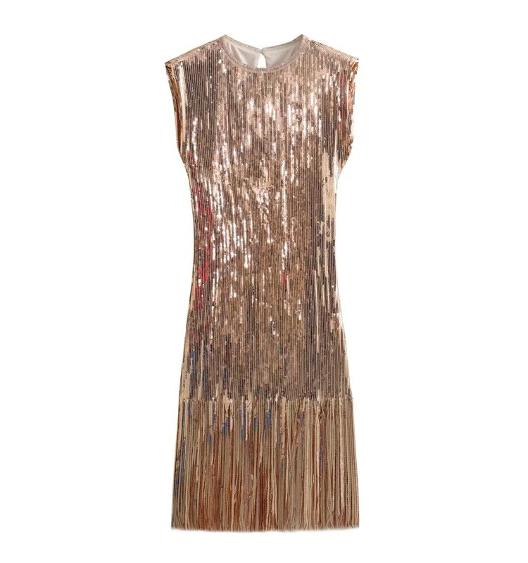 Winter Neue frauen Dr Bead Quaste Trim Design Sensation Faion Slim Fit Rock Ein Stück Herbst Winter Sle