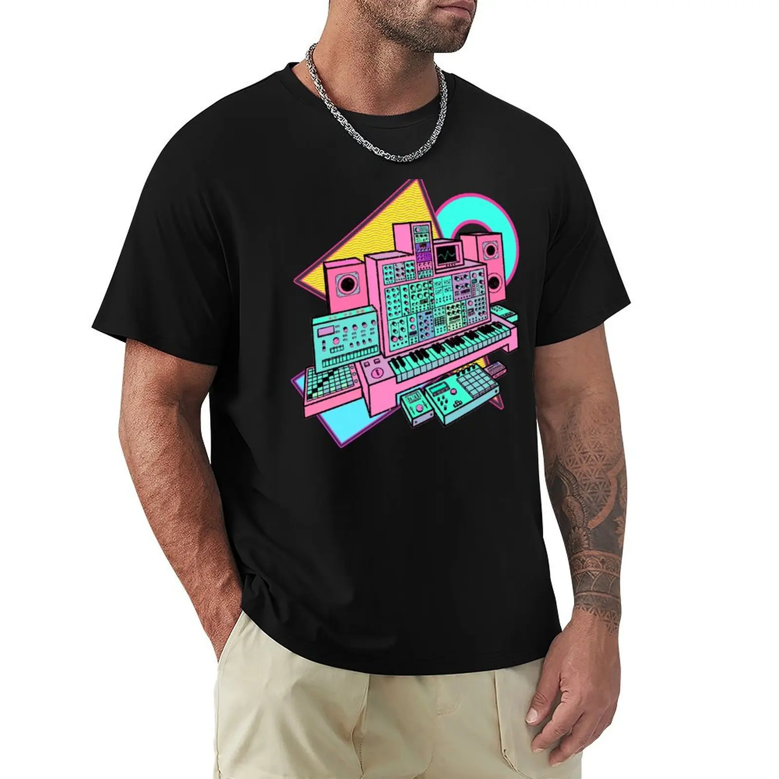 Modular Synthesizer for Synthwave Music Producer T-Shirt Industrial Work Tee Shirt