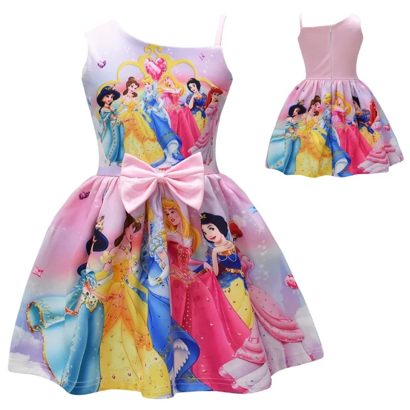 

Disney Белоснежка Белль Золушка Одежда с принтом Детская одежда Платье принцессы для маленьких девочек Рождественские подарки Платья с цветочным узором для девочек