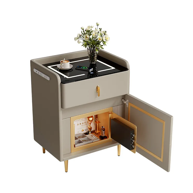 

Bedside table, safe, integrated bedroom, home safe with lock, simple modern light luxury and high-end sense