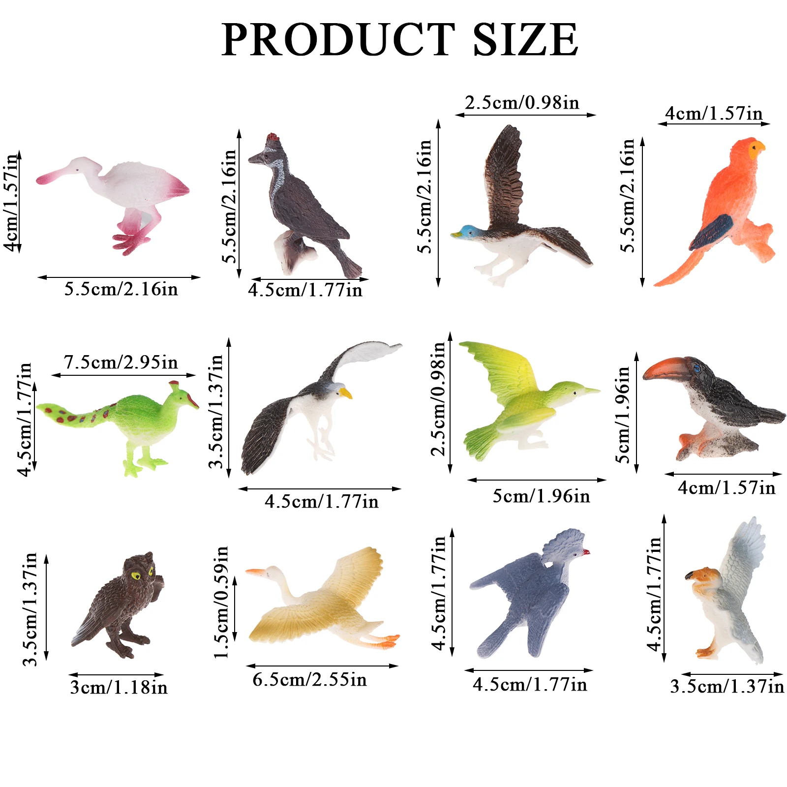 [JT] 29 قطعة تماثيل حيوانات الطيور الواقعية شخصيات حيوانات الطيور الصغيرة نموذج بلاستي