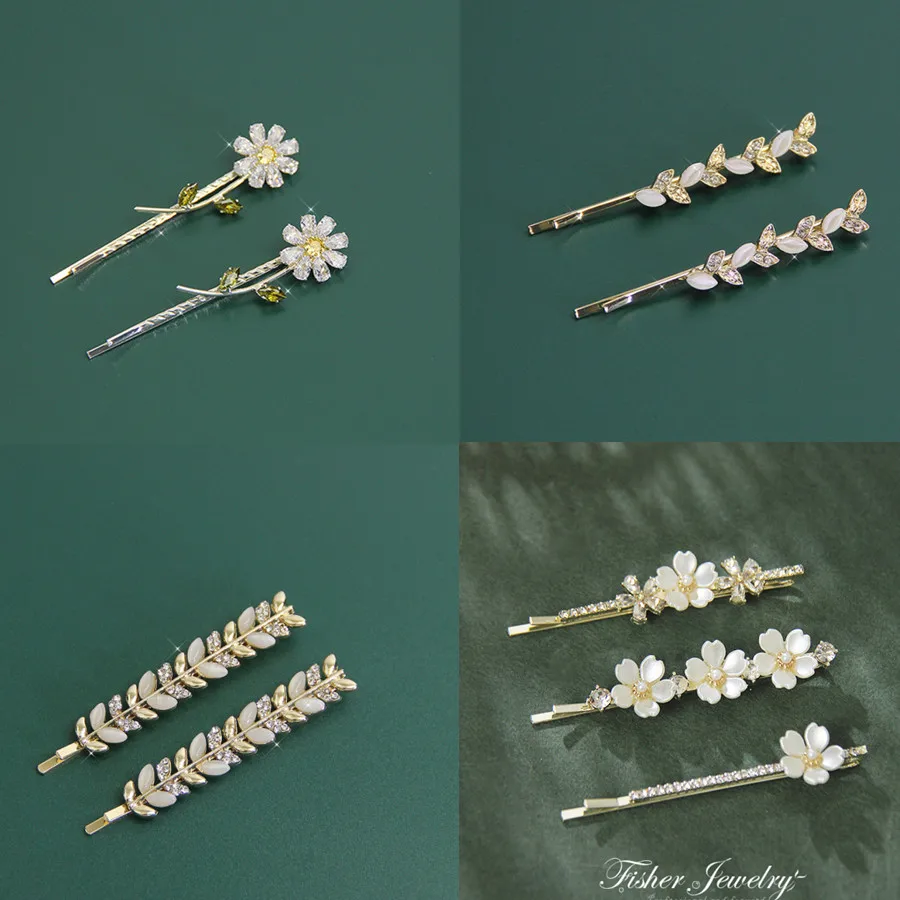 Korean Fashion Flower Opal Pearl Hairpins Gifts Women Girls Hair Clips Pins Barrettes Accessories Hairclip Hairgrips Headdress