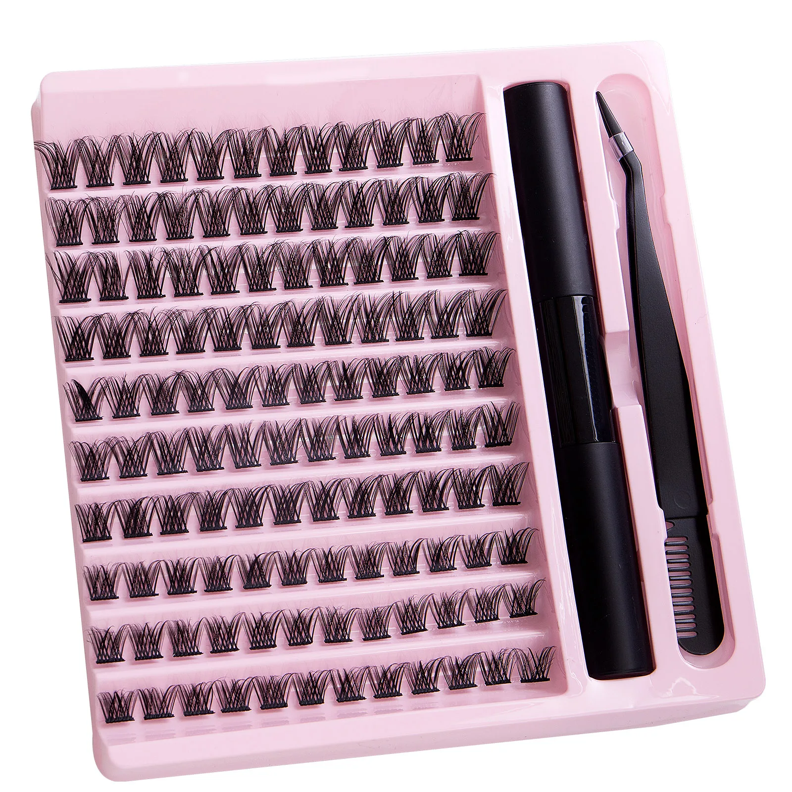 고품질 120 래쉬 클러스터 세그먼트 인조 속눈썹 연장 키트 파티 및 사진 촬영용