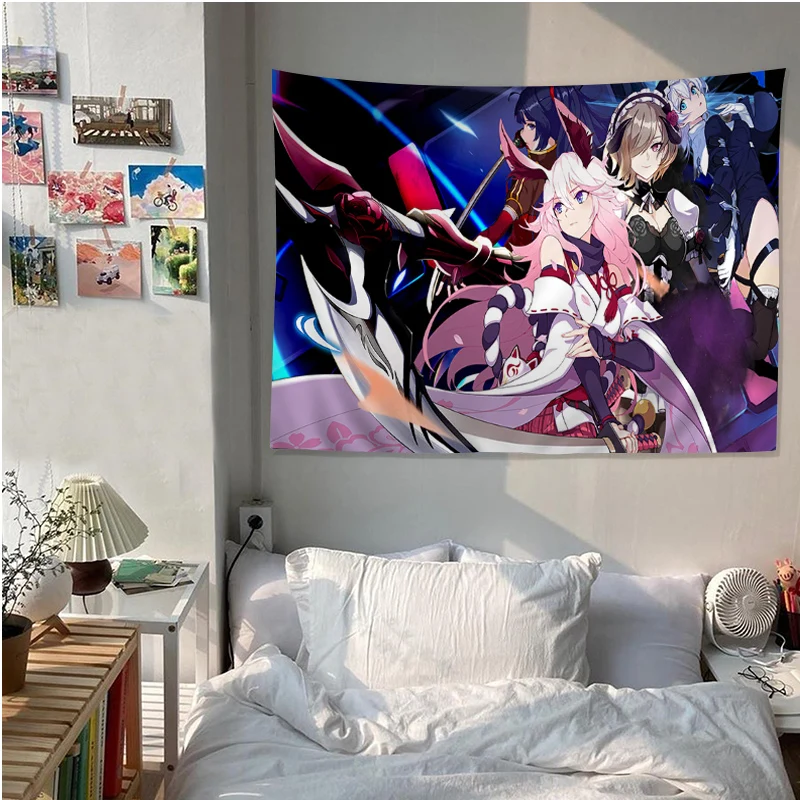 Honkai Impact 3rd Tapestry Art Printing Art Science Fiction Room Home Decor Japanese Tapestry