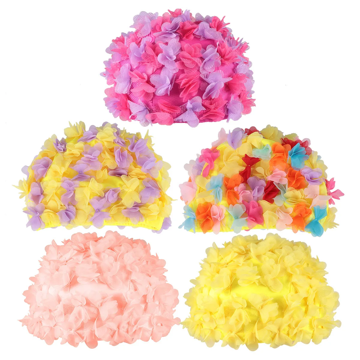 

1Pcs Swim Cap 3D Stylish Design Lightweight Comfortable Swimming Hat for Beach Pool Use Hair Protection Yellow