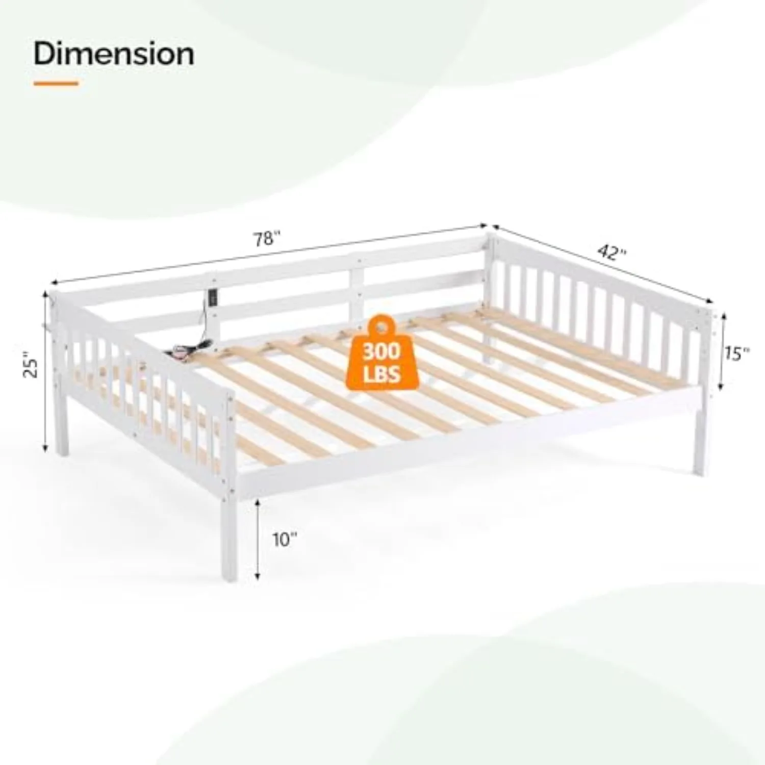 Solid Wood Twin Daybed with Storage Underneath，Day Bed Frame with Charging Station and Lights, Sturdy Wooden Slats