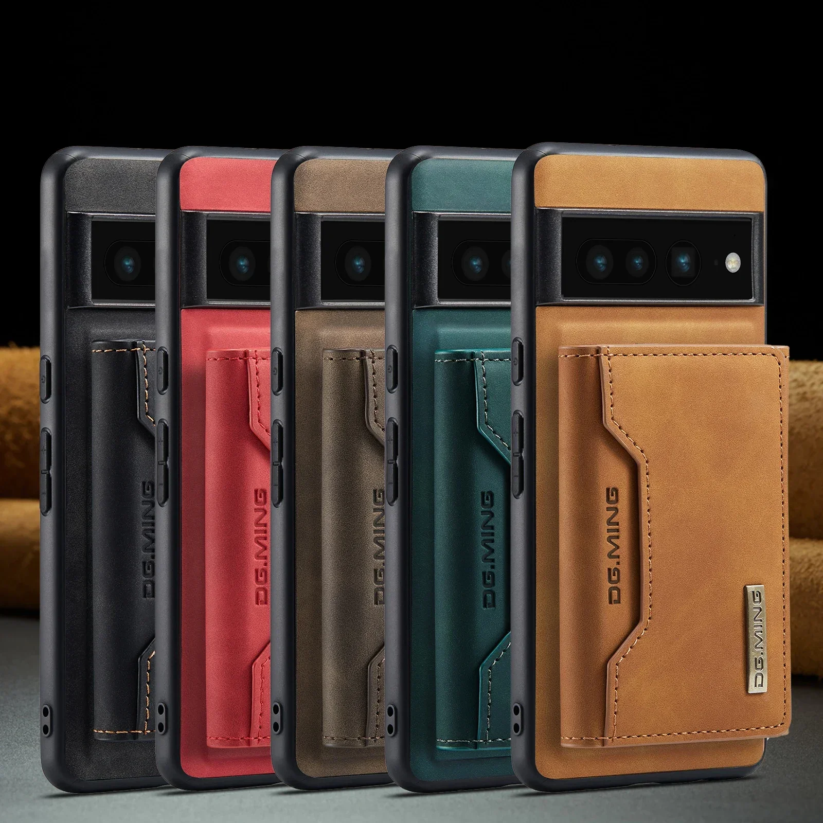 2-in-1 abnehmbare Kartentasche, magnetische Brieftasche für Google Pixel 9 Pro XL 9A 8Pro 7 6 dreifach gefaltete Leder-Geldbörse, Tasche, Handyhülle