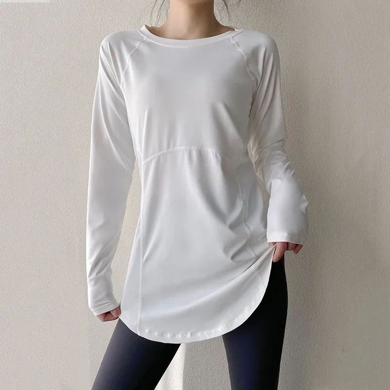 Long Sleeve Yoga Clothes Women 2024 Sportswear Woman Gym Running Blouses Shirts Sports Tops Fitness T-shirt Gym Clothing Workout