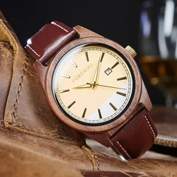 New BOBO BIRD Watch Men Wooden Watches Special Design Men's Leather Wristwatch Japanese Quartz Movement Timepieces Great Gift