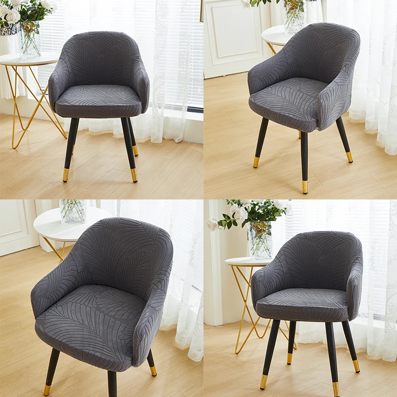 1PC High Armrest Curved Elastic Dining Chair Slipcovers Washable Office Rocker Chairs Covers Home Decor Seat Cover 의자 커버