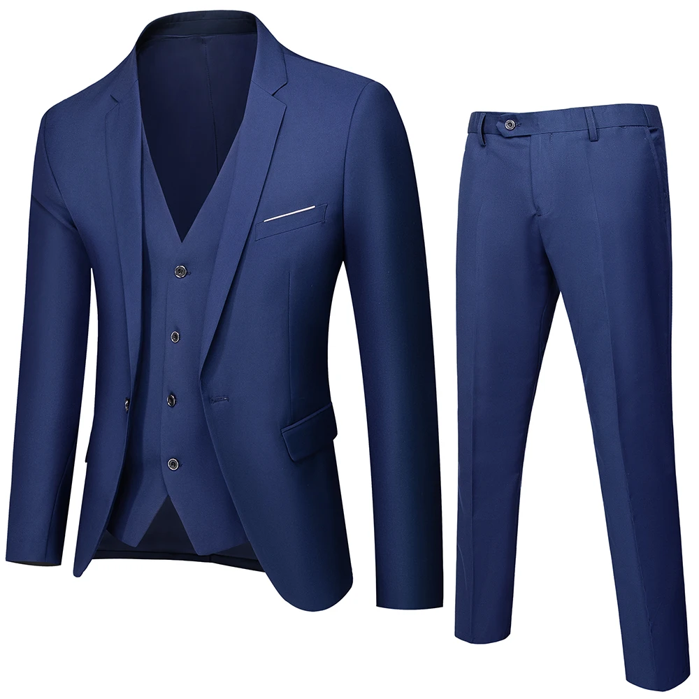 2026 Men\'s Purple 3-Piece Sets, Business/Wedding/Party Dress Suits, Fashion Slim Suits, Asian Size M-6XL