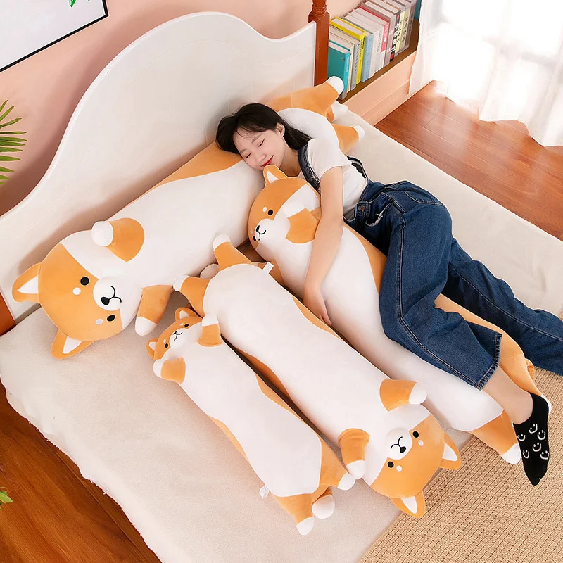 110cm gigante lungo Shiba Inu cane peluche cuscino di tiro farcito morbido animale Corgi Chai cuscino Kawaii compleanno regalo di san valentino