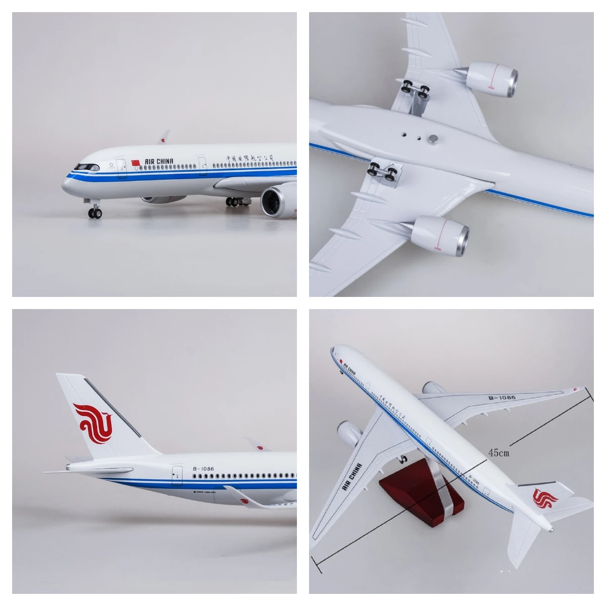 

1:142 Scale 47CM Airbus Model Airplane A350 China Airlines Plane Models Diecast Airplanes with LED Light for Collection or Gift