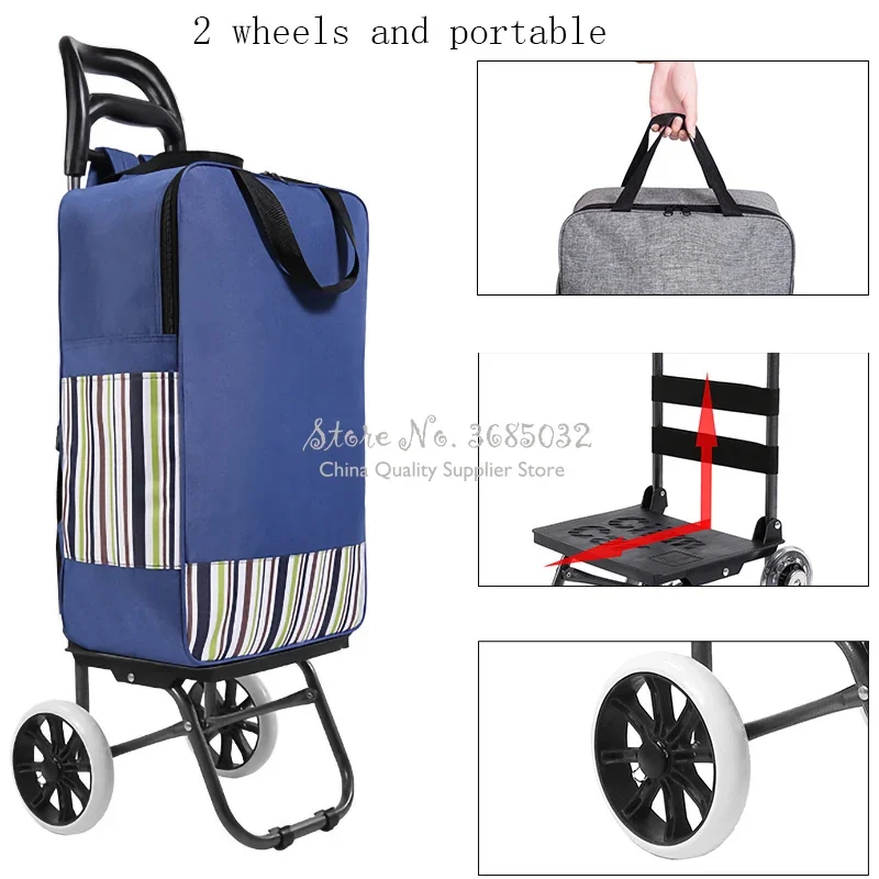 Climbing Cart Trolley, Elderly Luggage Case, Folding Trailer Shopping Bags - Convenient Portable Household Carrier