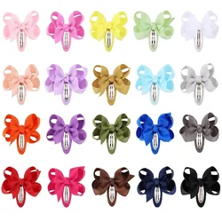 2Pcs/set Lovely Bowknot Hair Clips for Girl 2.75 Inch Cheer Up Bows Grosgrain Ribbon Hairpins Baby Hair Accessories Headwear