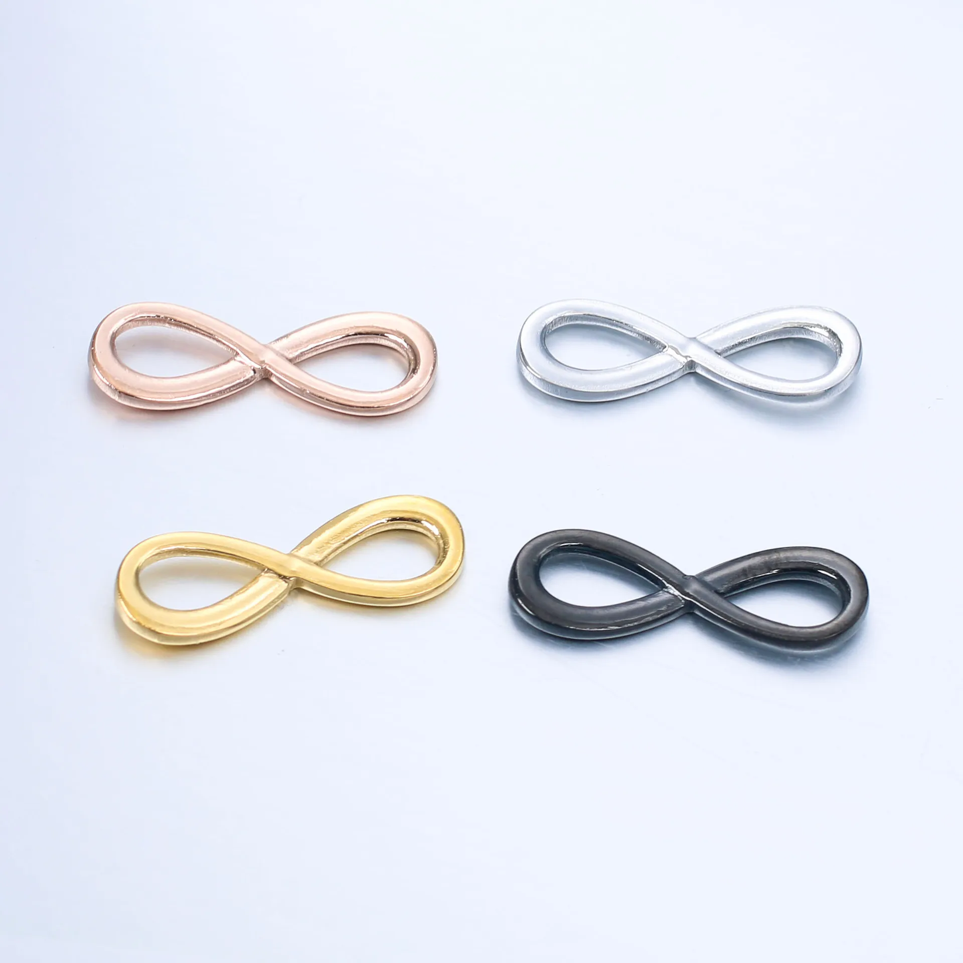 5Pcs/Lot PVD Plated Infinity Symbol Connector Charms Stainless Steel Anklets Links Pendants Bracelets Necklace Jewelry Making