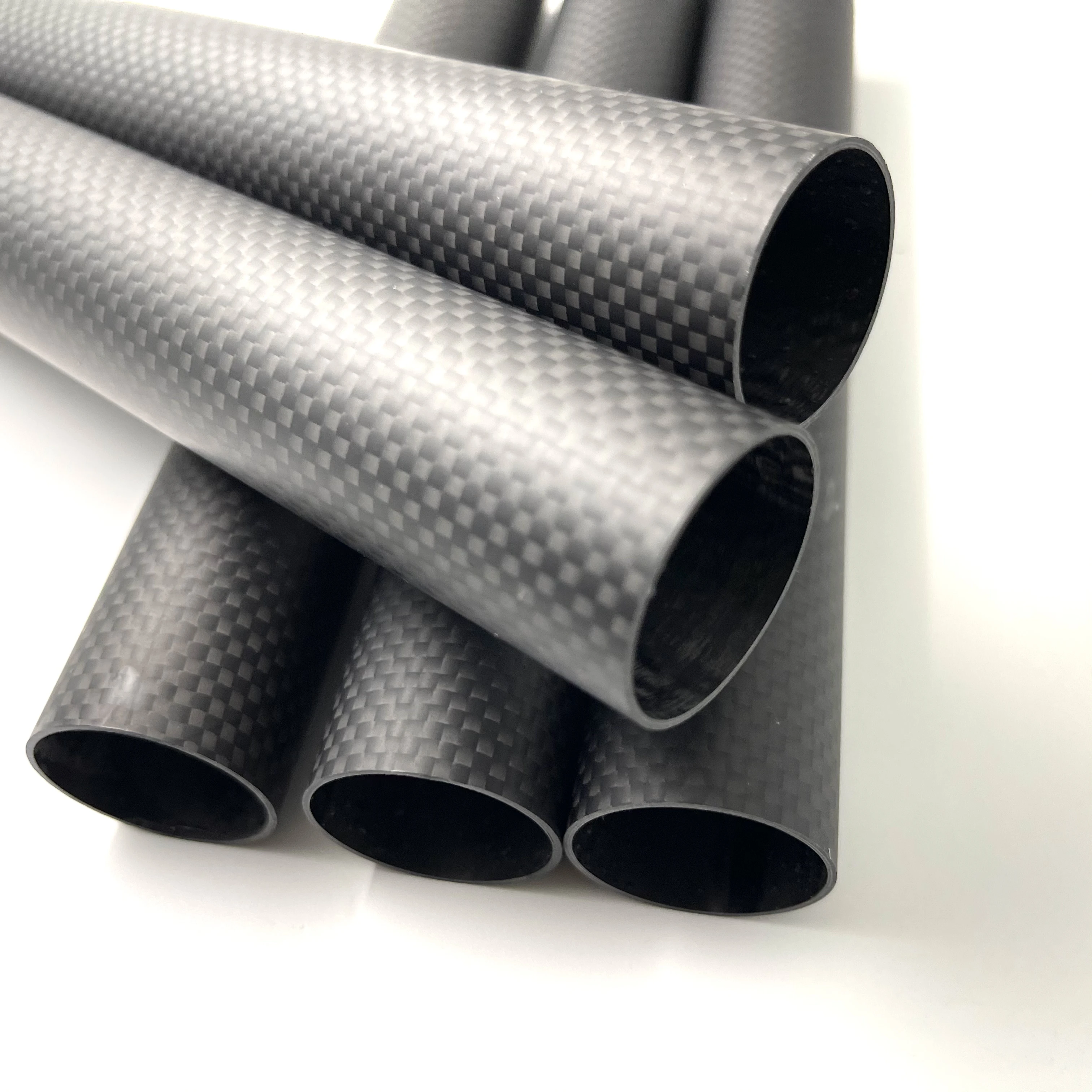 2Pcs 3K carbon fiber tube Length 1000mm Plain Matte  wall thickness 1.5mm  OD10mm 12mm 16mm 18mm 20mm 25mm 30mm 40mm carbon tube