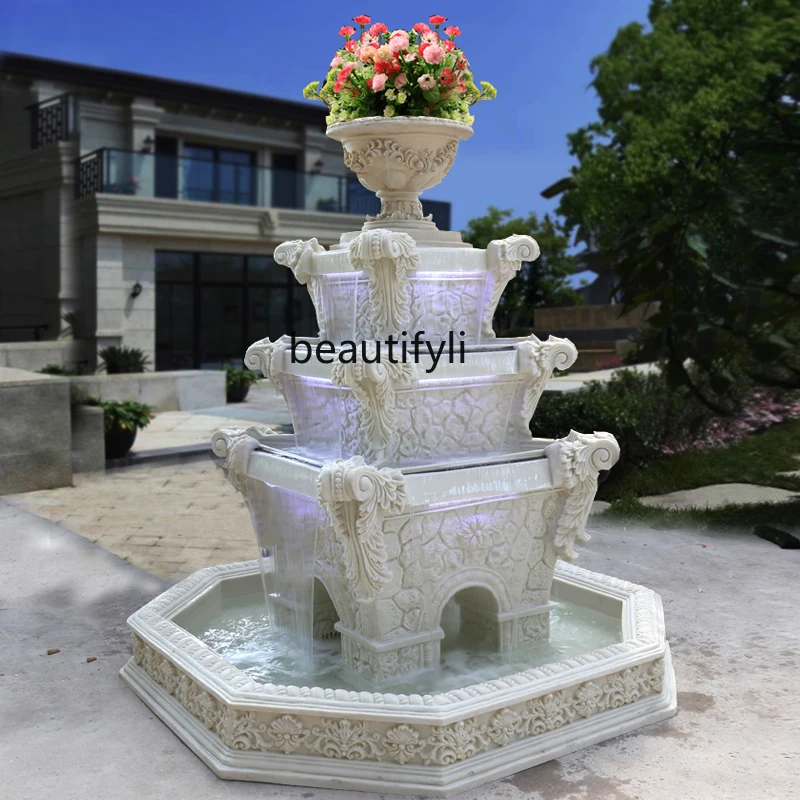 Outdoor Fountain Hotel Club Flowing Water Lucky Fish Pond Villa Garden Courtyard Decoration Landscape Ornament