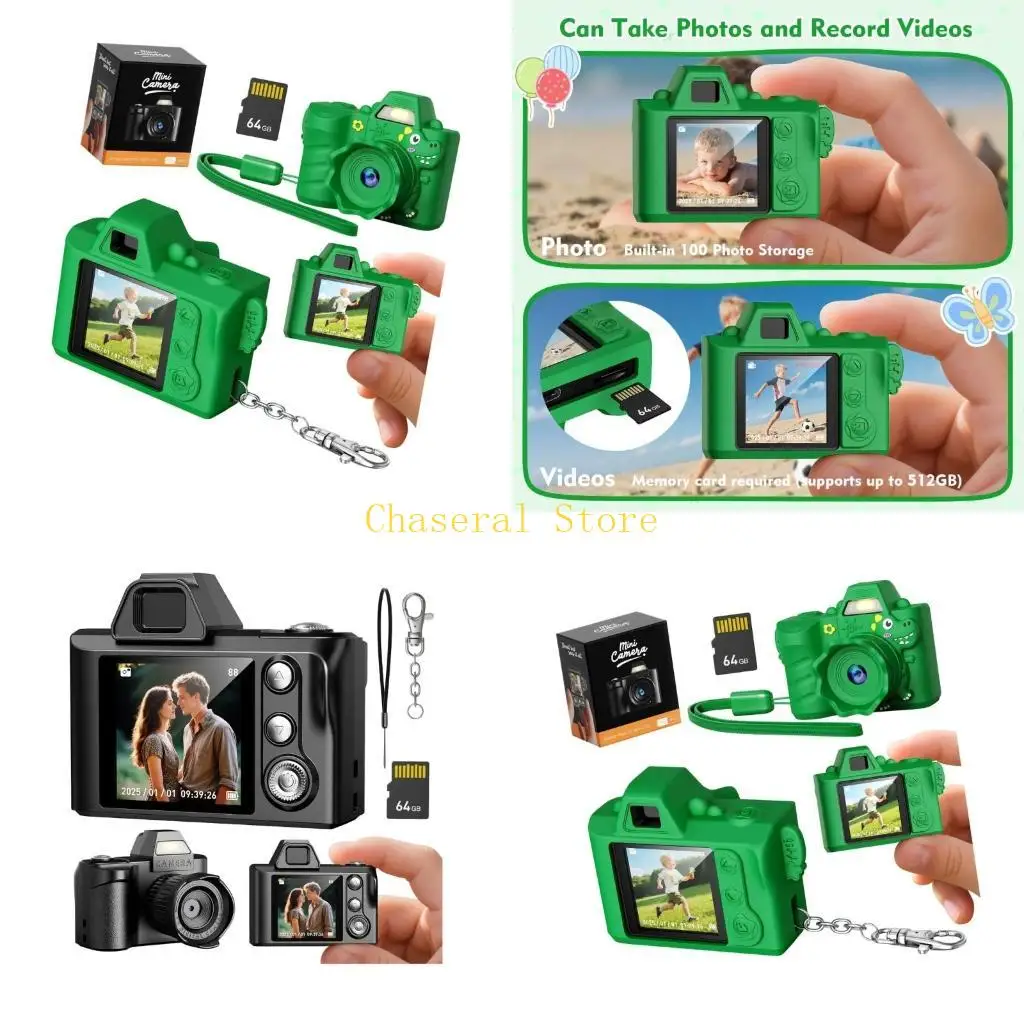 كاميرا E7CE 64G من المطاط الصناعي للأطفال خطة متينة مع عدسة 64 ميجابكسل مصنوعة في بطارية قابلة للشحن ومهمة بسيطة للأطفال