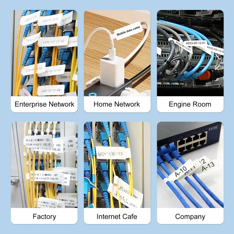 Niimbot-Mini autocollant de câble thermique d'imprimante portable intelligente, étiquette de fibre d'identification étanche, auto-adhésif, D101, D11, D110, H1