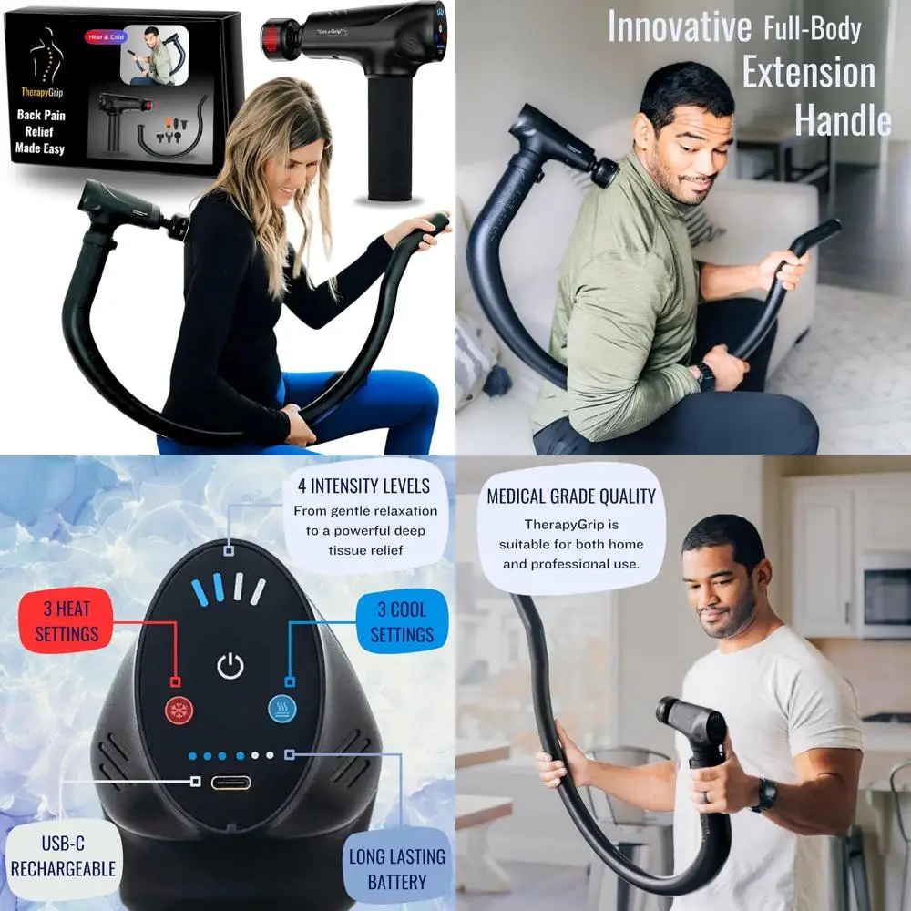 

Deep Tissue Massage Gun for Full-Body Pain Relief with Extended Handle and Heat Therapy Option