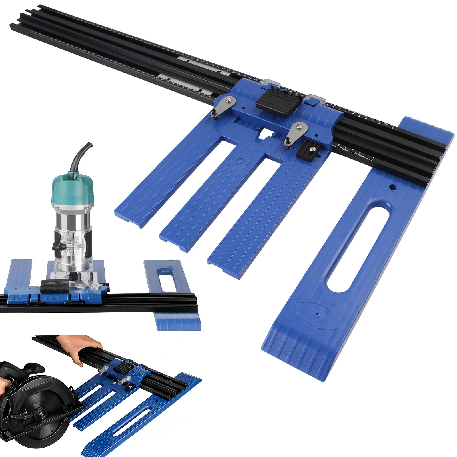 1Set Fixed Cutting Bracket, For Circular Saw Trimmer Machine Edge Guide Positioning Cutting Board Tool Router Milling Groove