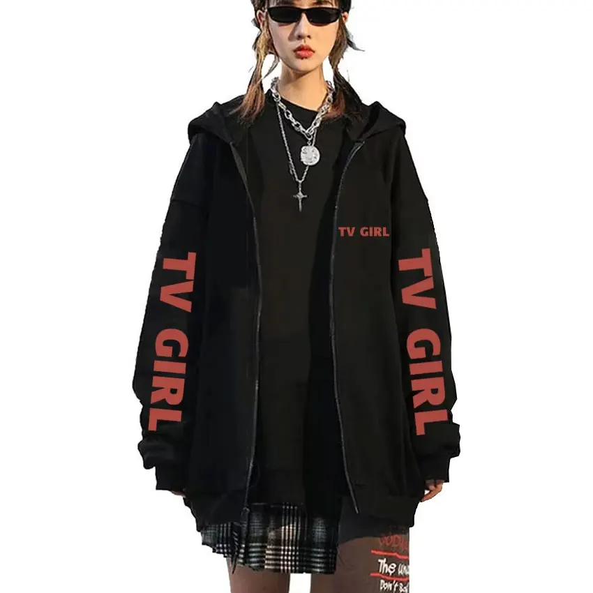 

Limited TV Girl French Exit Zipper Hoodie Men Women Fashion Casual Oversized Zip Up Jacket Unisex Vintage Zip Up Sweatshirt Coat