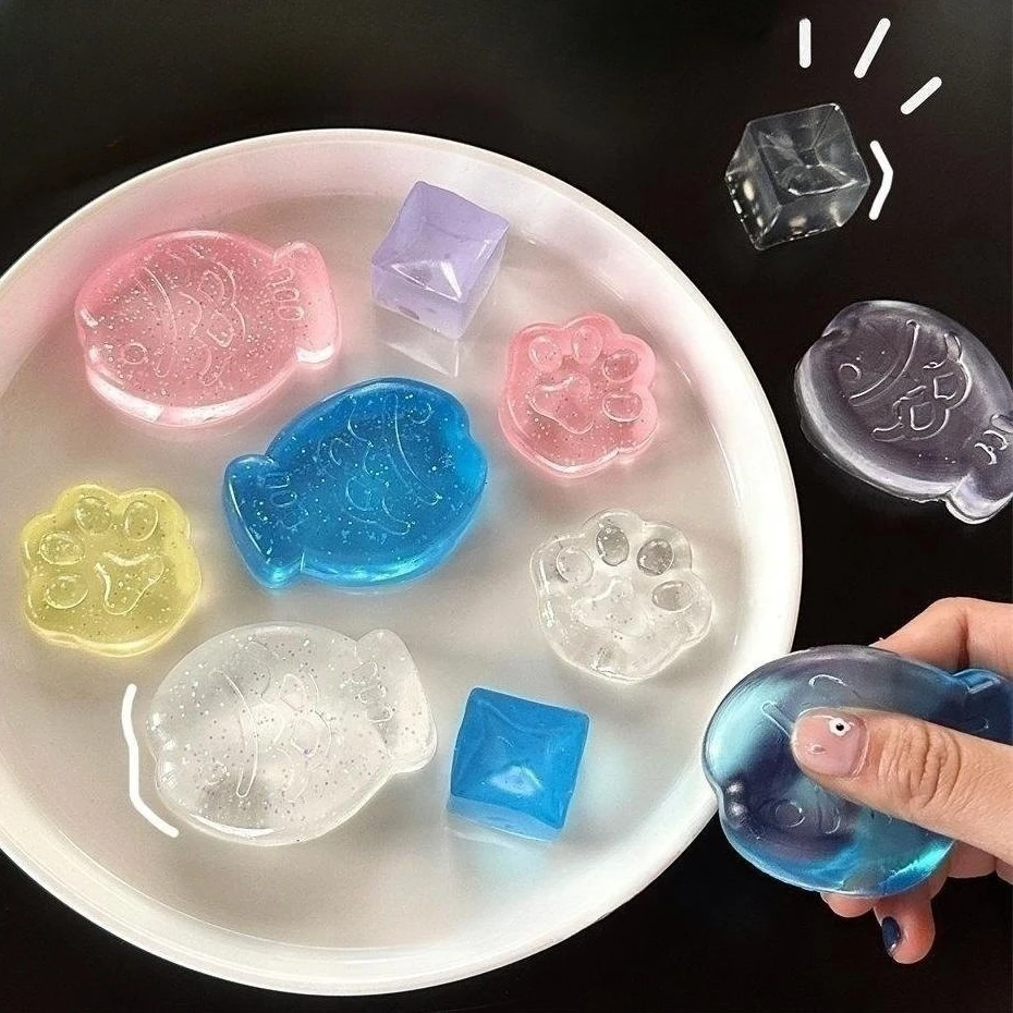 

Colorful Transparent Fish Sticky Squeeze Toy TPR Squishy Toys Like Jelly Novelty Prank Stress Relief Gadgets Kids Birthday Gift