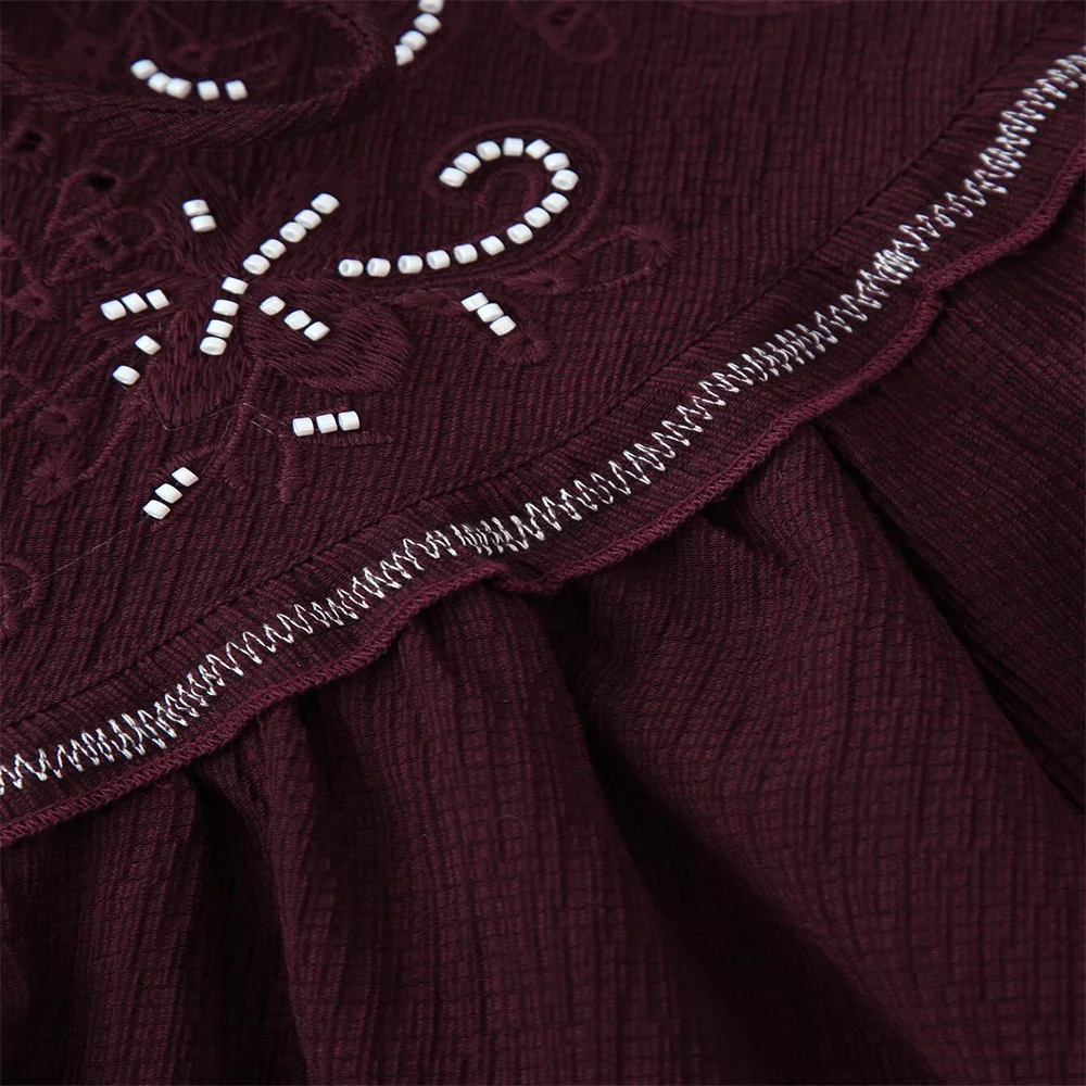 Chemise brodée de perles Simple et polyvalente pour femmes, nouvelle mode d'automne