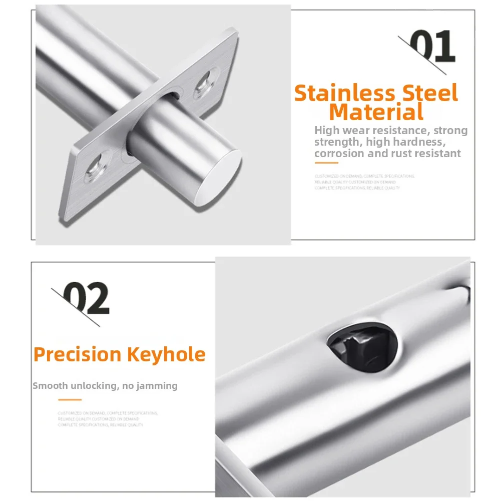 Concealed Tube Door Lock Stainless Steel For Fire Rated Doors Compatible With Standard Door Frames And Hardware