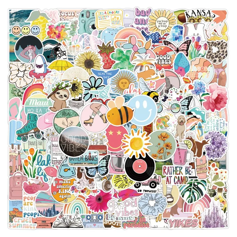 200PCS Water Bottle Stickers Waterproof Vinyl Stickers Teens Sticker Packs For Computer, Laptop, Skateboard