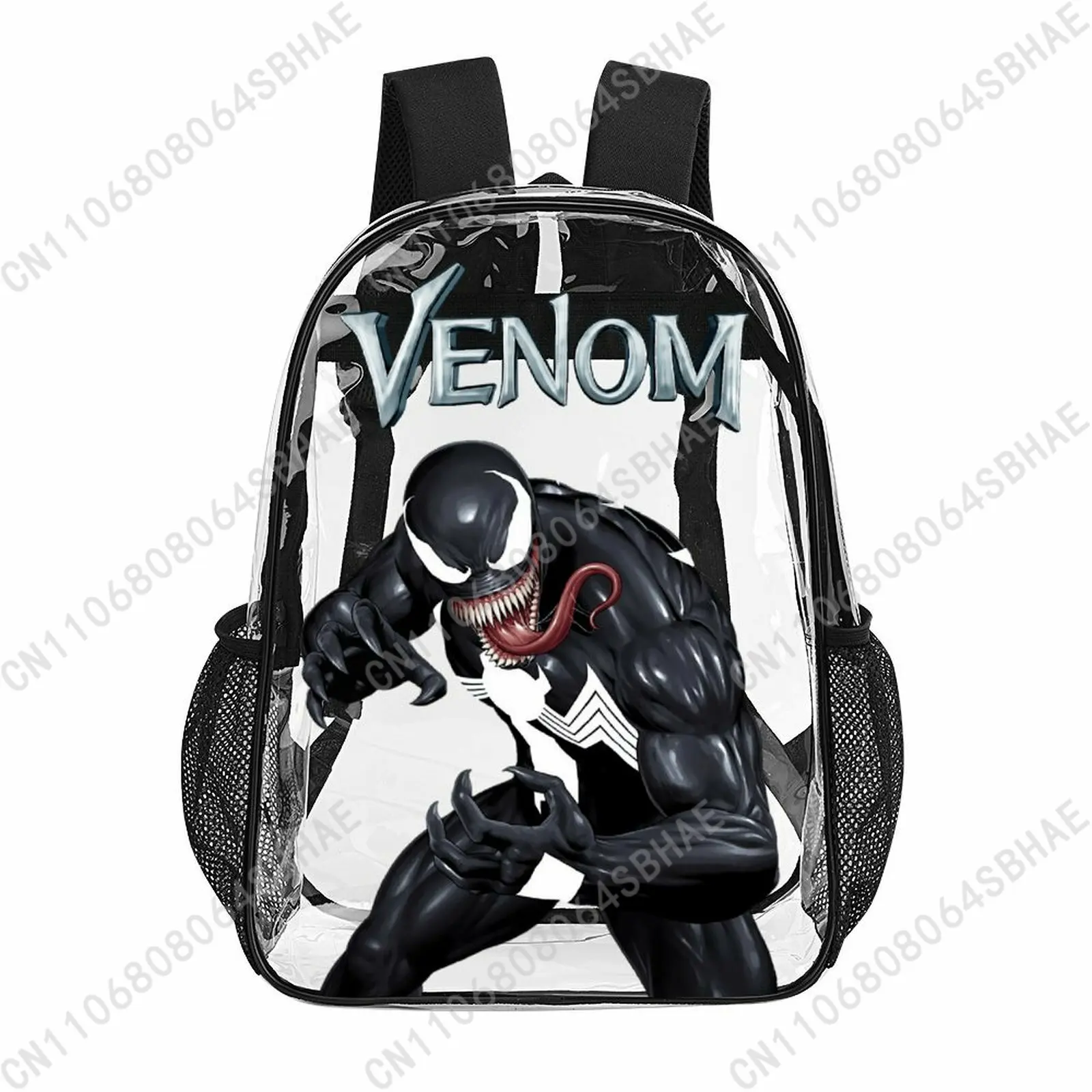 

Модный прозрачный рюкзак Marvel Venom 17 дюймов для мужчин, женщин и подростков, персонализированная прозрачная сумка из ПВХ, подарки для косплея