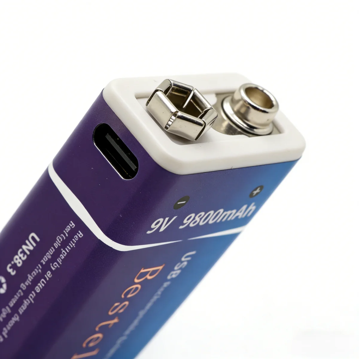 Bester wiederaufladbarer 9-V-Lithium-Akku, 9800 mAh, USB-Ladeakku für Mikrofon, Instrument, Multimeter, elektronische Geräte