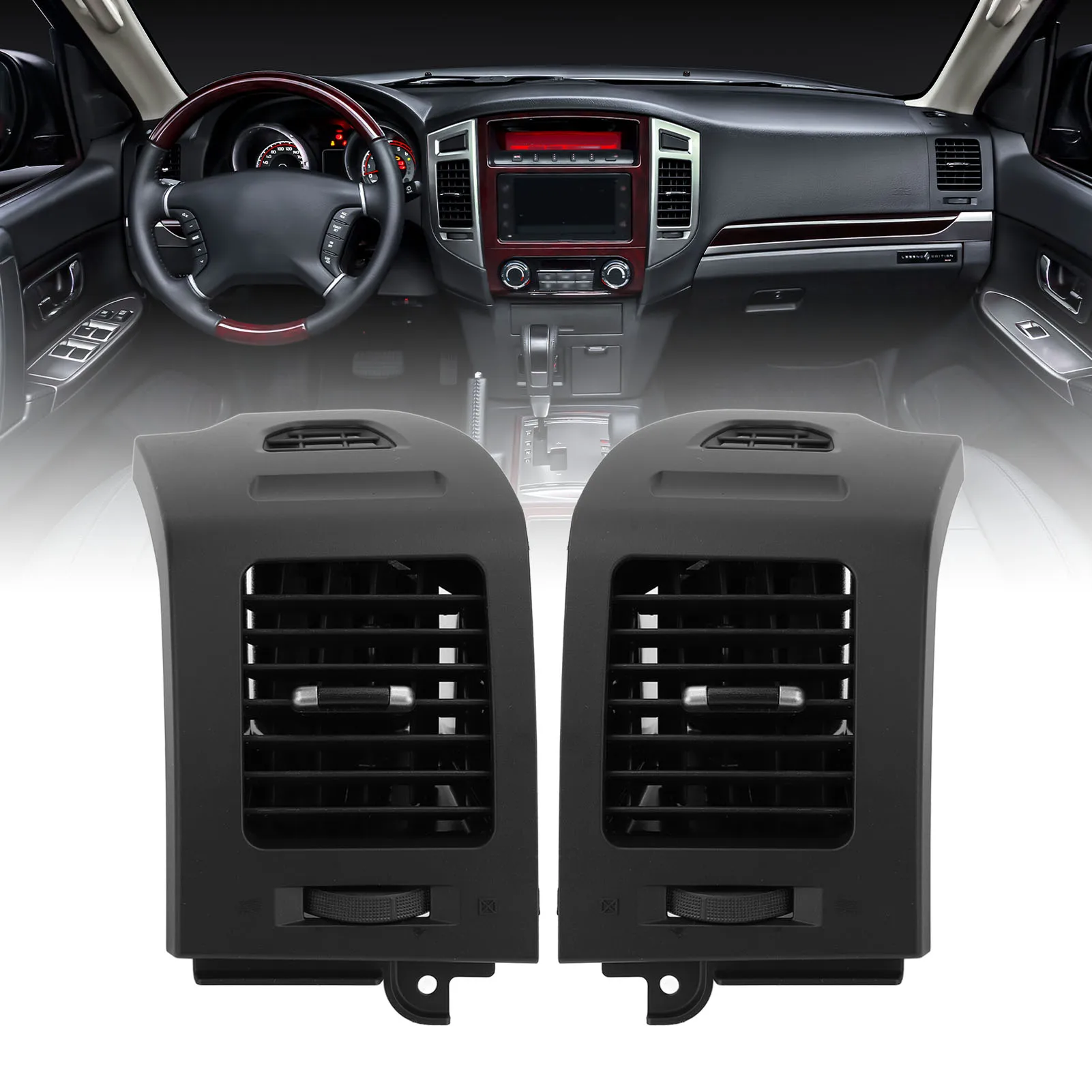 Front Side AC Air Vent Grille Optimize Air Circulation Anti Scratch Dashboard Side Air Vent Panel for Pajero 2006-2021