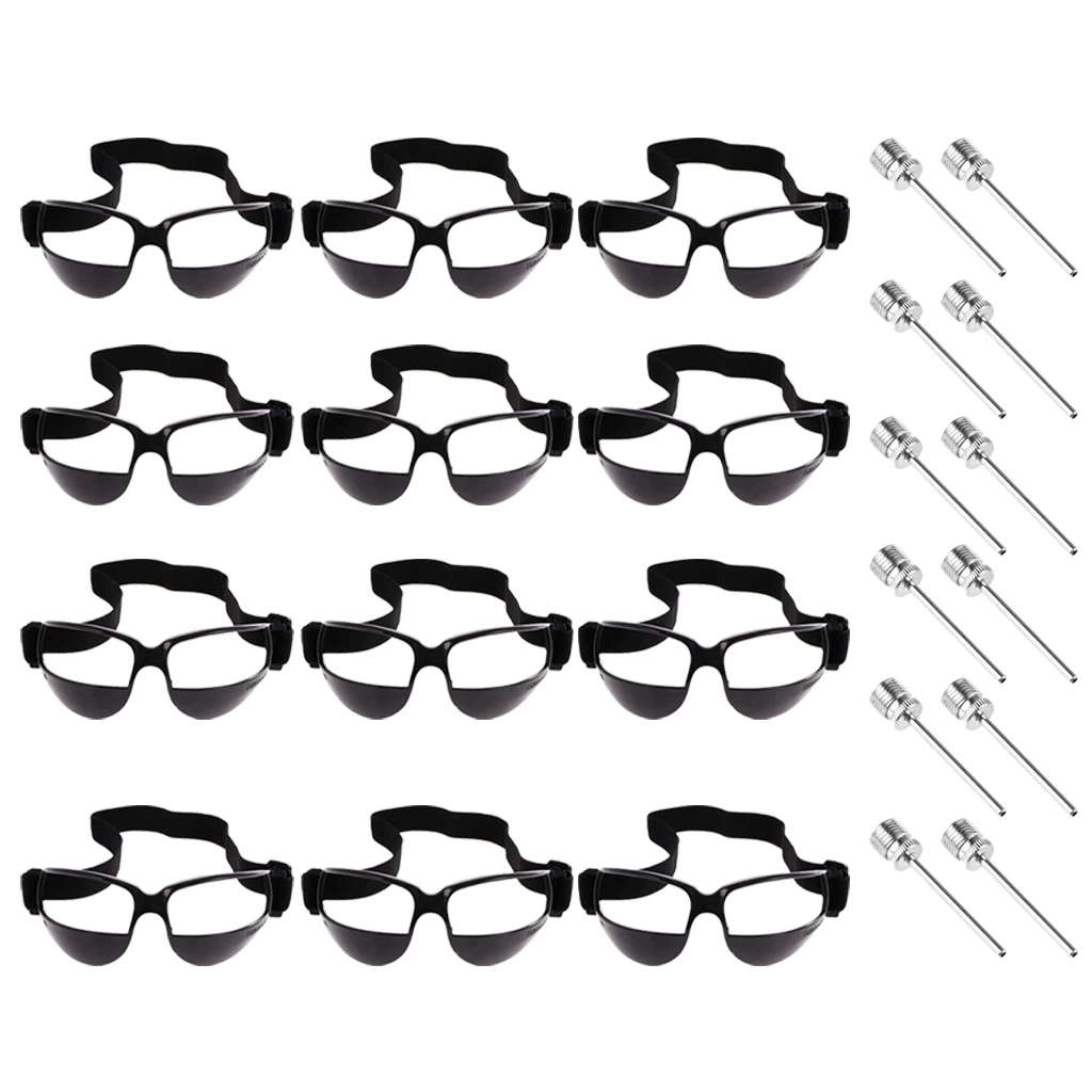 12× Anti Down Basketball Glasses Sports Eyewear + 12pcs Pump Needle