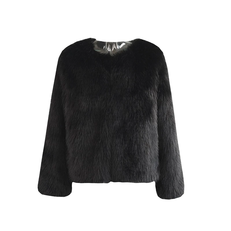 2023 Women\'s Faux Fur Coat Winter Fashion Elegant Female Short Faux Fox Fur Fluffy Jacket High Quality Ladies Plush Cardigan