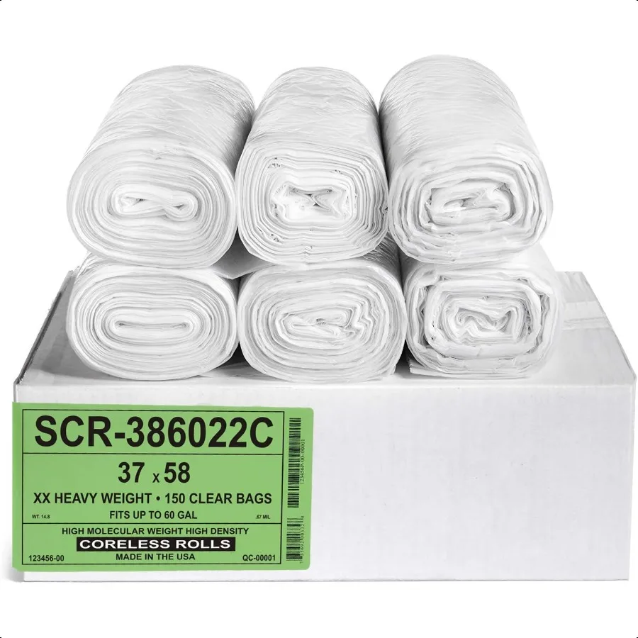 

Мешки для мусора на 5560 галлонов Коммерческие 150 упаковок Серия для уменьшения источника Значение высокой плотности 22-микронный калибр (каквадрат) Интенсивный мультиуровщик