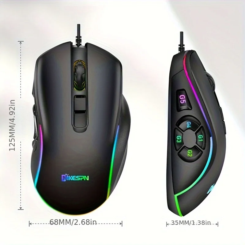 10 key macro programming custom RGB game wired mouse laptop desktop computer wired mouse external