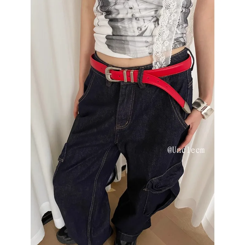 Casual Versatile Women's Belt Minimalist Trendy Thin Belt High End Authentic Needle Button Belt with Skirts Jeans Lady Belts New