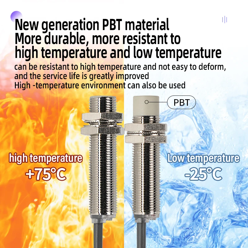 ZHICAN IP67 à prova d'água M8 interruptor de proximidade de longa distância sensor indutivo de três fios NPN/PNP normalmente aberto DC 24V