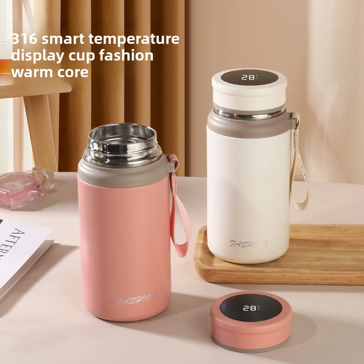 

Smart thermos cup good-looking portable outdoor tea cup with temperature display High capacity 316 Stainless steel portable