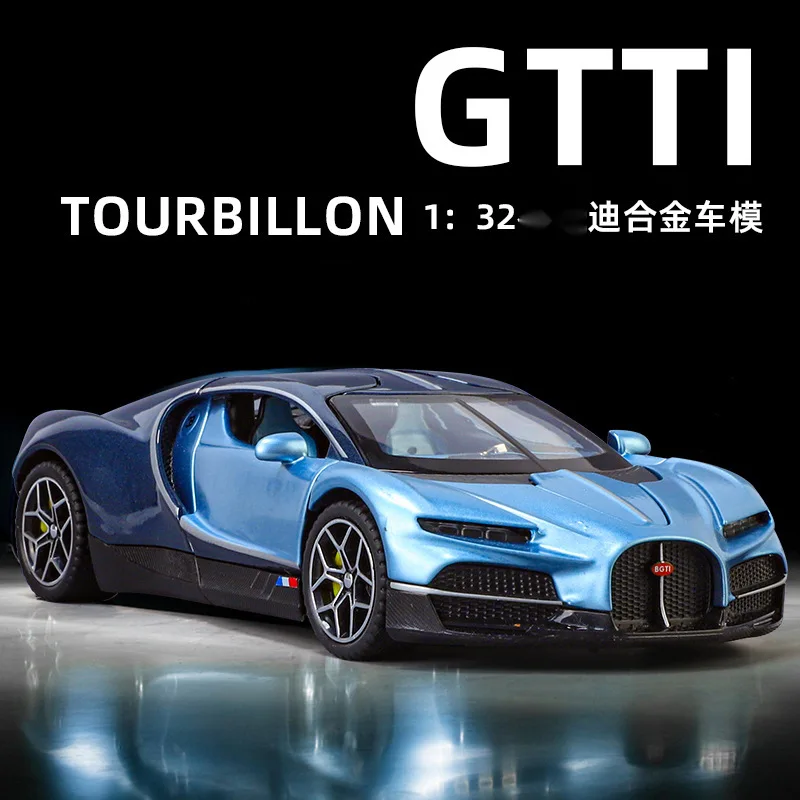 1:32 Tourbillon Toy Sports Car Model Diecast Metal Sound Light Pull Back Simulation Vehicle Models Ornaments Gift