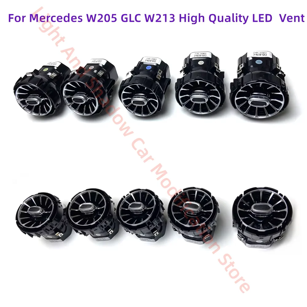 Car LED front vent For Mercedes Benz W205 GLC W213 Air conditioning vent Ambient light interior atmosphere upgrade modification